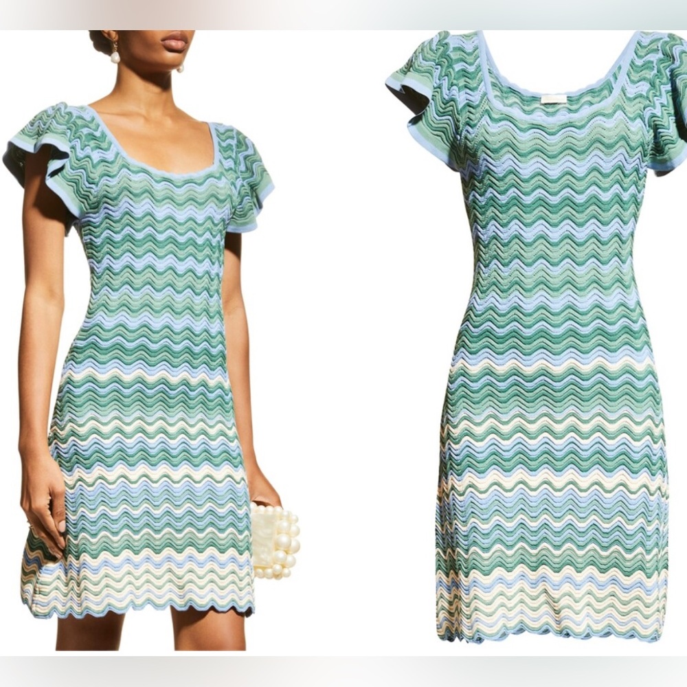 Shoshanna Dani Flutter-Sleeve Chevron
Knit Dress size xs